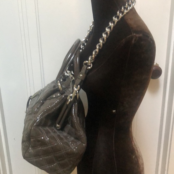Marc Jacobs Stam Bag Gray Quilted Patent Leather - Picture 4 of 14